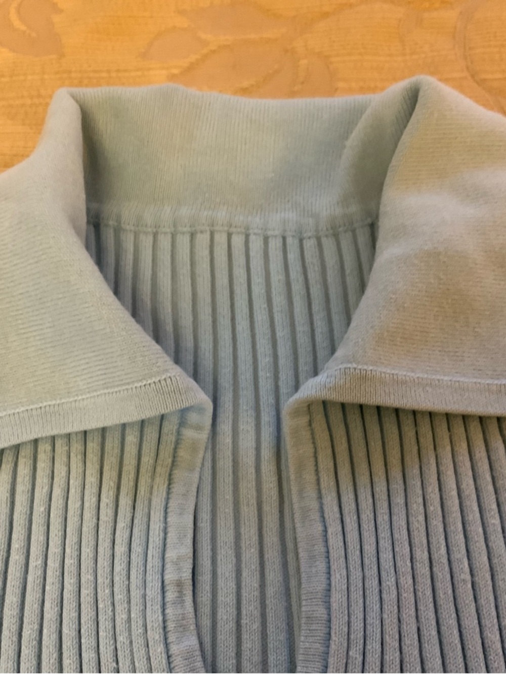 Light Blue Ribbed Collared Women's Sweater Size: M